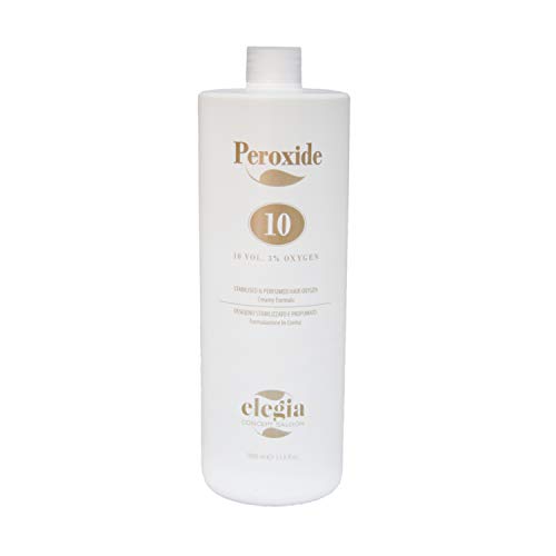 Ossigeno per Capelli Elegia - Emulsione Ossidante in Crema Profumata 10 e 20 Volumi - Per colorazione Capelli Senza Ammoniaca - 1000ml (Volume 10)