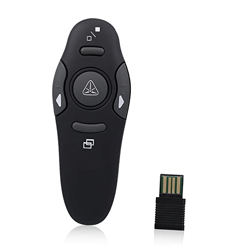 Moniss Apresentador sem fio Red Laser Pointer Receptor sem fio USB para Windows 2000/XP/Vista