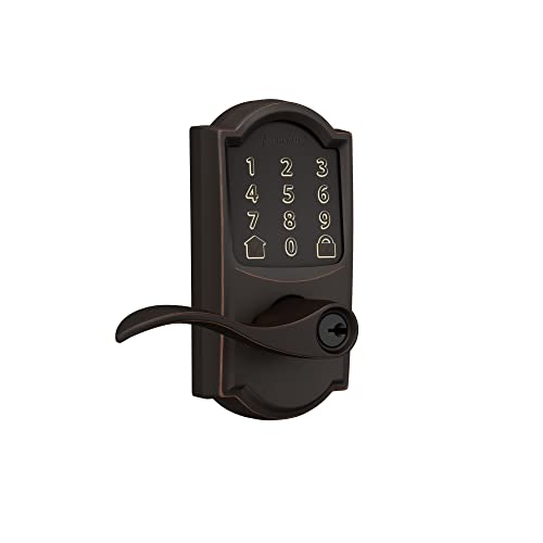 Schlage Fe789Wb Cam 716 Acc Encode Wifi Accent Lever Smart Lock, Keyless Entry Touchscreen Door Lock With Camelot Trim, Aged Bronze #TOP6