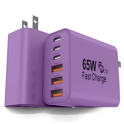 Image of 2-Pack 65W USB C Charger Block, 6-Port Fast Wall Charging Block [3 PD USB-C & 3 QC USB-A] for iPhone 17 16 15 Pro Max, iPad Pro, Galaxy S26 S25, Pixel 10 9, iWatch,Google & More