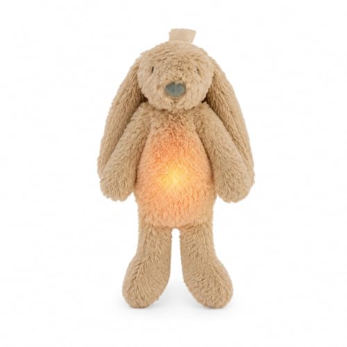 ZAZU - Ro der Hase Baby Schlafhilfe mit wiederaufladbarem Akku – Nachtlicht in mehreren Farben & beruhigende Geräusche, Weinsensor, Auto-Abschaltung und USB-C-Ladekabel (Beige)