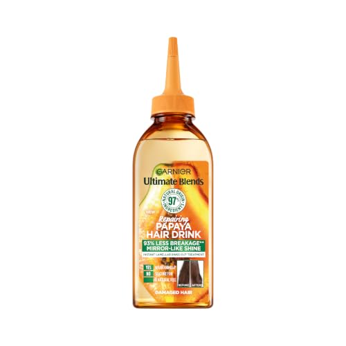 Garnier Instant Lamellar Water Rinse-Out Liquid Conditioner For Damaged Hair Instantly Repairs Hair with Less Breakage Ultimate Blends Repairing Papaya Hair Drink 200ml