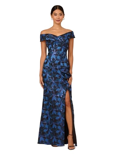 Adrianna Papell Women's Off Shoulder Jacquard Gown