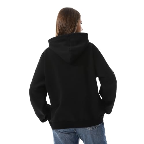 اندورا سويت شيرت صوف بغطاء للرأس واكمام طويلة - اسود - مقاس XL