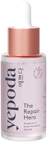 Yepoda Repair Hero Probiotic Niacinamide Serum, Hydrating & Balancing Korean Facial Serum with Antioxidants for Youthful-Looking Skin, Vegan & Refillable, Suitable for All Skin Types (1.01 fl oz)