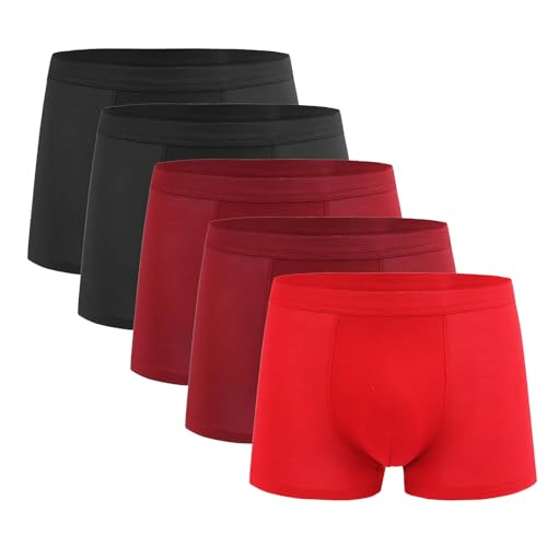 Mens Underwear Boxer Briefs Lightweight Wicking Breathable Loose Brief Stretch Comfortsoft Athletic Boxers 5-Pack