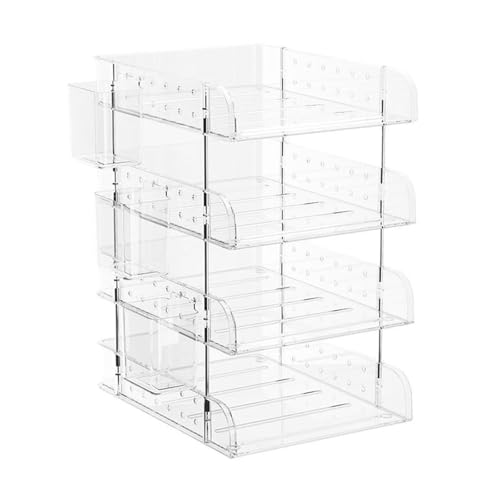 Organizadores de escritorio multiusos con niveles para archivos, bandeja de cartas con bandeja apilable para documentos y documentos para oficina