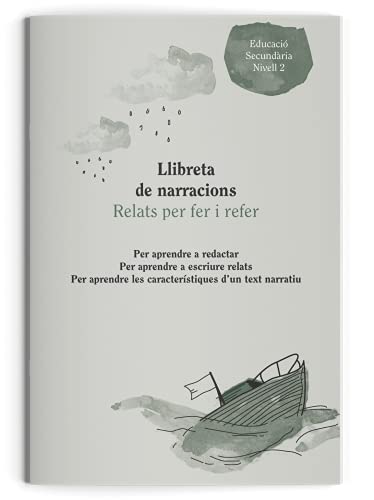 ADDITIO - Libreta de Narraciones, Secundaria nivel 2 | Tamaño 19,5 x 28,5 cm. | Papel ecológico | Cubierta color gris | Catalán |
