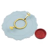 Metal Wax Seal Mold, Round Wax Seal Stamp Mold with Silicone Waxing Mat for DIY Craft, Envelopes, Gifts and...