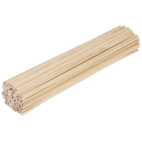 DEXLO Candy Floss Wooden Sticks - Pack of 100 280mm Square Cotton Candy Machine Sticks Easy-Grip Candy Floss Sticks for Cotton Candy