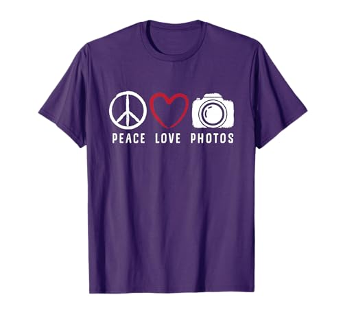 Photography Lover Peace Love Photos Camera Photographer T-Shirt