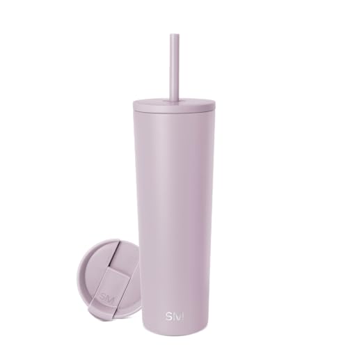 Image of Simple Modern Classic Tumbler with Straw Lid | Insulated Iced Coffee Cup Reusable Stainless Steel Water Bottle Travel Mug | Gifts for Women Men Her Him | 28oz | Lavender Mist