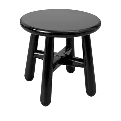 Eeeza スツール 木製 子供 椅子 低い スツール 踏み台 無垢材 高さ20/25cm 丸椅子 花台 ミニテーブル ほぞ構造 子供イス 脚立 玄関椅子 リビングルーム/玄関/ベッドルーム適用 多機能 足置き台 浴室 廊下 家庭用 (高さ25cm,D)