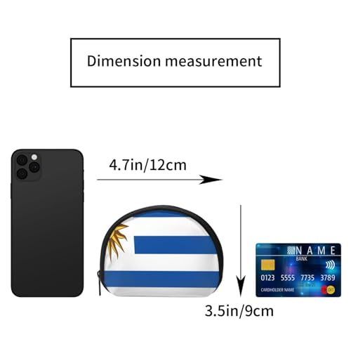 Portable Coin Purse Uruguay-Flag Mini Zippered Money Pouch Card Holder2