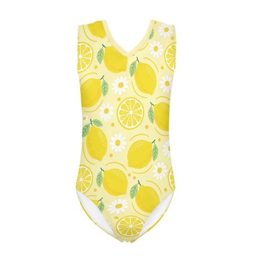 Image of Girls Cartoon Pattern One-Piece Swimsuits Sport Racer Swimwear Beach Bathing Suit, Size 5-14