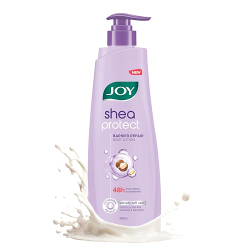 Joy Shea Protect Winter Body Lotion 400ml | For Skin Barrier Repair | 48 Hour Nourishment WIth Ceramide & Shea Butter | Fast Absorbing & Non Greasy Lotion | Velvety Soft Skin | For Normal to Dry Skin