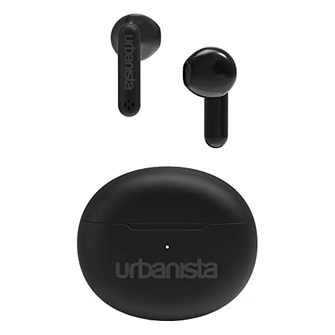 Urbanista Austin True Wireless Earbuds, Bluetooth 5.3 In Ear IPX4 Headphones with Dual Microphones, 20 Hr Playtime, Wireless Ear Buds with Touch Controls, TWS USB C Charging Case, Midnight Black Cover