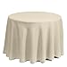 Gee Di Moda Round Tablecloth - 70 Inch Ivory Round Table Cloth for 24 to 48 Inch Round Tables - Heavy Duty Washable Fabric - for Buffet Table, Holiday Party, Dinner, Wedding & Baby Shower