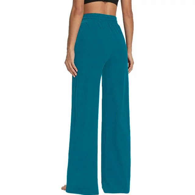 DIGITMON Womens Comfort Loose Fit Wide Leg Pajama Athletic Lightweight Yoga Running Sweatpants with Pockets and Drawstrings (Teal, X-Large)