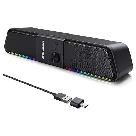 SENZER CS20 Enceinte PC,Alimentée par USB Bluetooth Haut Parleur Flowing LED Barre de Son de Gaming Enceinte pour Pc (Not Jack 3,5 mm)