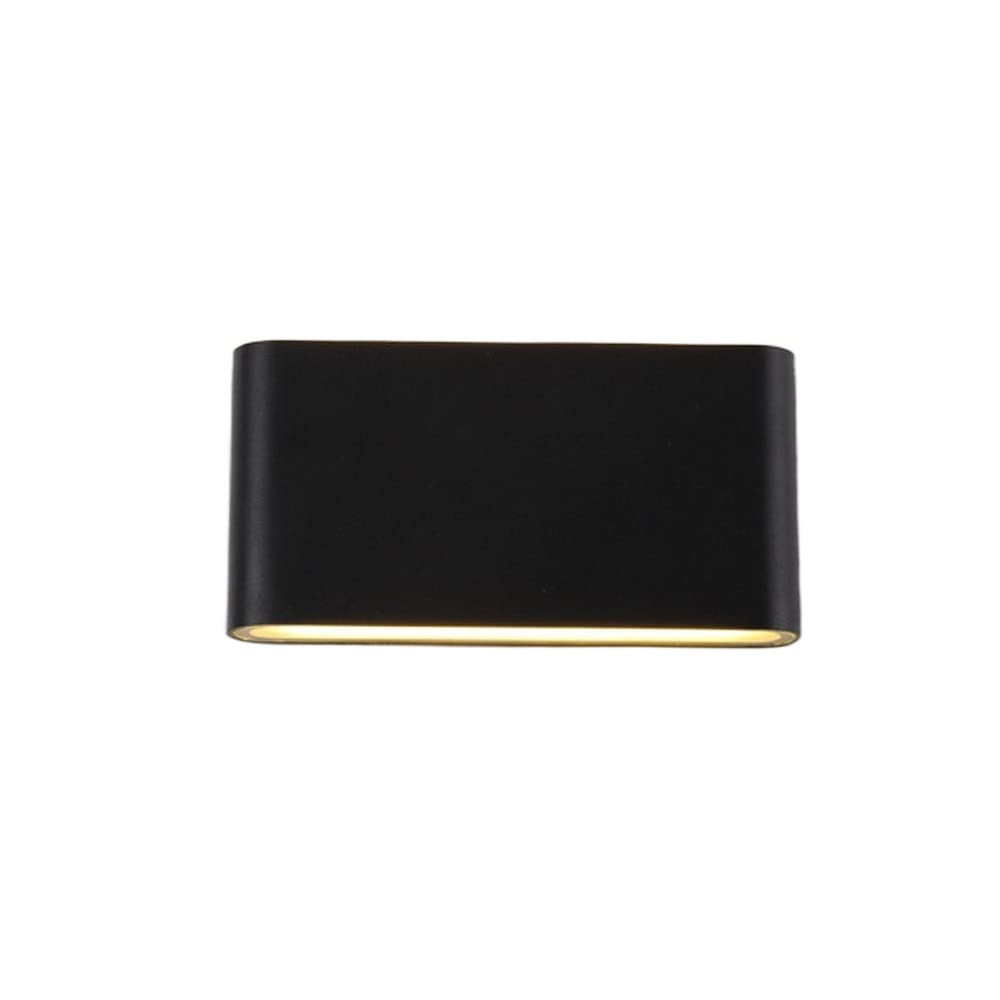 HUAYUSEDF Ultra Thin Bedside Wall Light, Modern 12w Sconces, Ip65 Waterproof Bathroom Lamp, Outdoor Porch Lighting Lights, Rectangular Metal Lamps 3000k Black(Black)