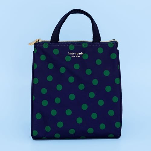 Image of kate spade new york Portable Soft Cooler Lunch Bag, Thermal Tote with Insulated Interior Lining and Storage Pocket, Lunch Tote for Women, Sonnet Dot