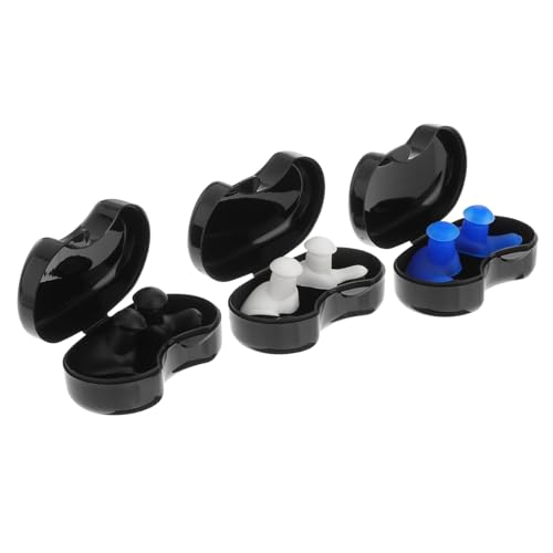 PLAFOPE Silicone Swimming Ear Plugs for Adults 3 Pack Waterproof Ear Protectors Ergonomic Design