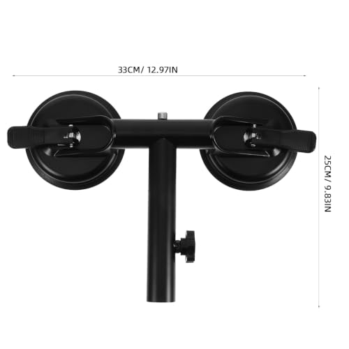Soporte para poste de bandera en aleación de aluminio negro premium con ventosa Ciieeo 3