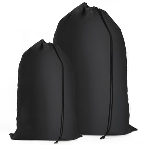 2 Stück Wäschesack Reise Groß, Wäschesack mit Kordelverschluss, Wiederverwendbar Schmutzige Kleidung Tasche Organiser, Wäschebeutel Schmutzwäsche für Schlafsaal und Reisen Wäscheraum Grau