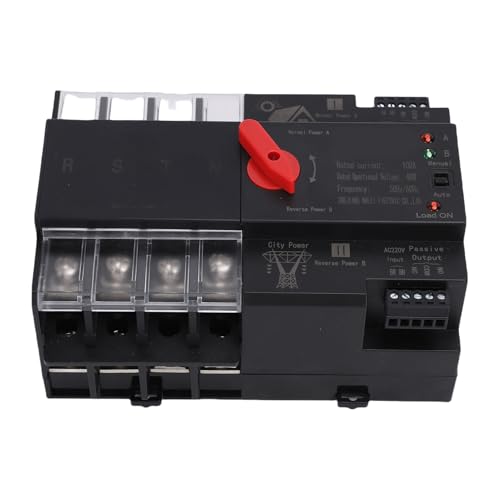 Commutateur de transfert automatique rail Din 4P AC 100A double alimentation - 5