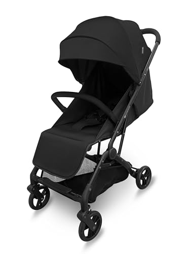 Kinderkraft INDY3 - Cochecito de viaje con sistema plegable con una sola mano, color negro