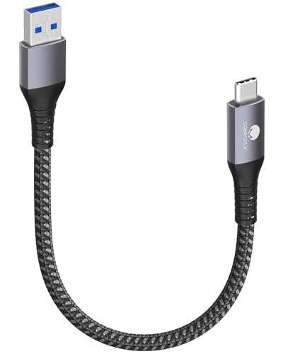 CONMDEX Cable USB C corto 30 cm/0,3 m 10 Gbps USB3.1 Gen2 cable de datos tipo C Android Auto QC3.0 3.1 A USB A a C cargador rápido para Samsung Note20 Galaxy S23/S22 Z Flip 5 Tab S9 Pixel 8 Oneplus 11