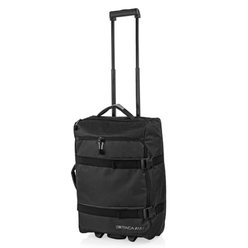 ITACA - Maleta Cabina 55X40X20 Ligera y Resistente, Ideal como Maletas De Cabina, De Viaje o Mala Viagem, diseño Compacto y Funcional, Negro