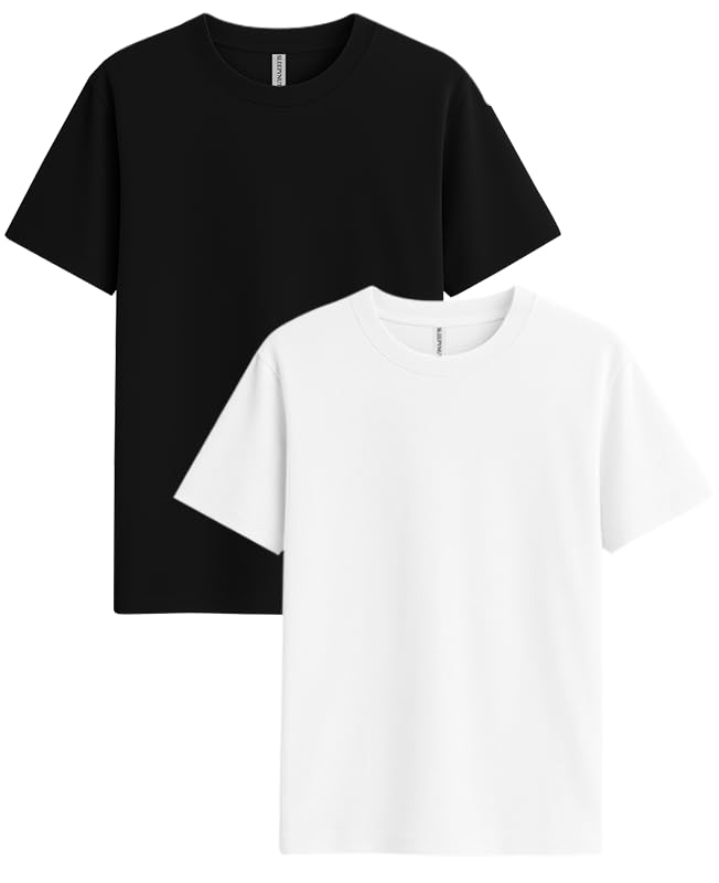 Image of Sleepynuts Women's S to 3XL Premium Half Sleeve Round Neck Plain Combed Cotton Tshirt Pack of 3 Loose Fit T-Shirts Combo