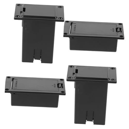 TOGEVAL 4pcs Durable Guitar Battery Case Holder for Electric Bass Pickup Lightweight Easy Installation Guitar Supplies