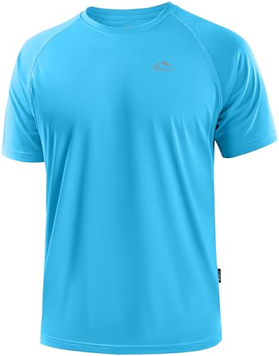 Image of Pudolla Men's Rashguard Swim Shirts Short Sleeve UPF 50+ Sun Protection SPF Quick Dry Lightweight Water Fishing Beach Shirt