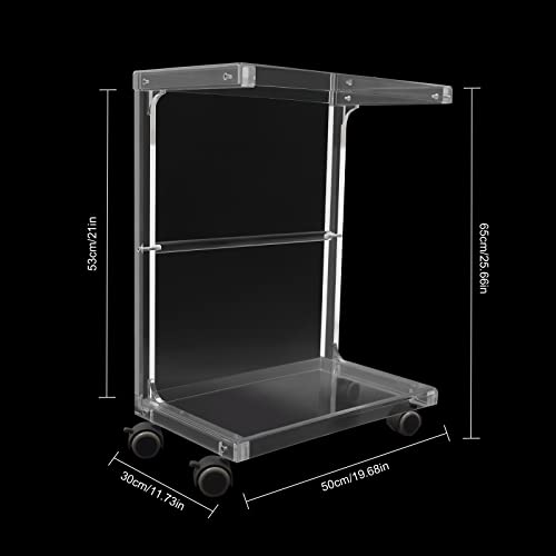 Computer Cart, Computer Tower Stand, 2-Tier Cpu Holder Cart Under Desk Mobile Pc Laptop Standing Table Home Office, Cpu Stand With Rolling Wheels, Acrylic Computer Tower Stand Under Desk, C Shaped #TOP1