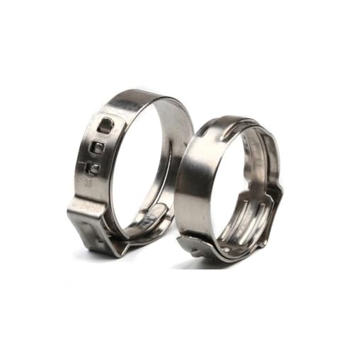 IkErna 10Pcs Pipe Clamp Ss 304 Single Ear Hose Clamps Single 5.3-31Mm/ Color/7.8-9.5Mm