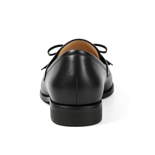 Image of LEMUTISME Women Tassel Bow Penny Loafers Slip On Low Flat Heel Dress Shoes