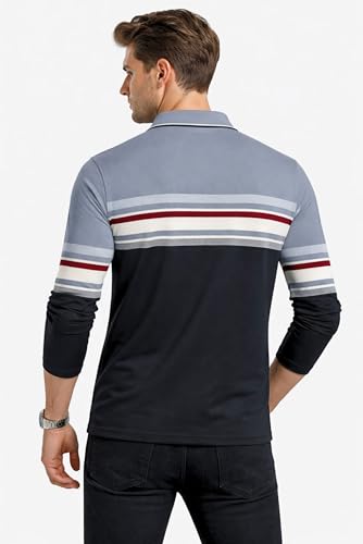 Image of SANE ORIGINALS Full Sleeves Textured Polo Tshirt for Men with Pocket || Long Sleeves Collar and Pocket T-Shirt for Men