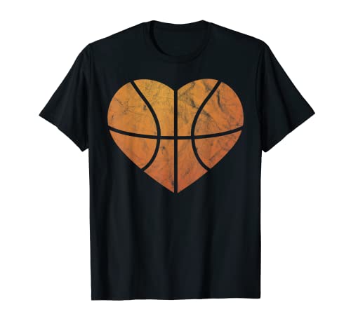 Vintage Baloncesto Corazón Regalo Retro Jugador San Valentín Camiseta