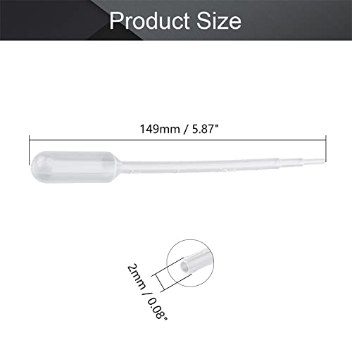Image of Othmro 200Pcs 1ml Disposable Plastic Transfer Pipettes,Calibrated Dropper Clear Pipettes Liquid Dropper Suitable for Ear Eye Essential Oils Makeup, Science Laboratory, DIY Art 149mm Length