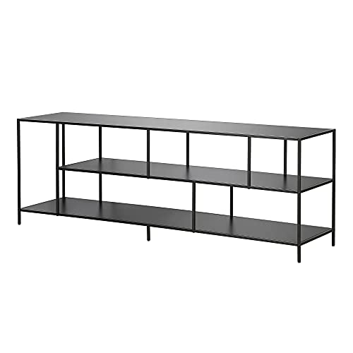 Henn&Hart Rectangular TV Stand with Metal Shelves for TV's up to 80" in Blackened Bronze, TV Stands for the Living Room by Henn&Hart - Image 3