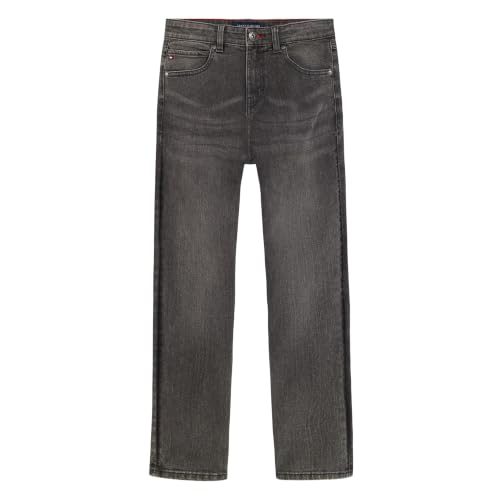 Image of Tommy Hilfiger Boys' 5-Pocket Stretch Slim Straight Leg Denim Jean, Zipper Fly & Button Closure
