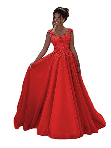 Robe de soirée longue confortable en dentelle sans manches de bal