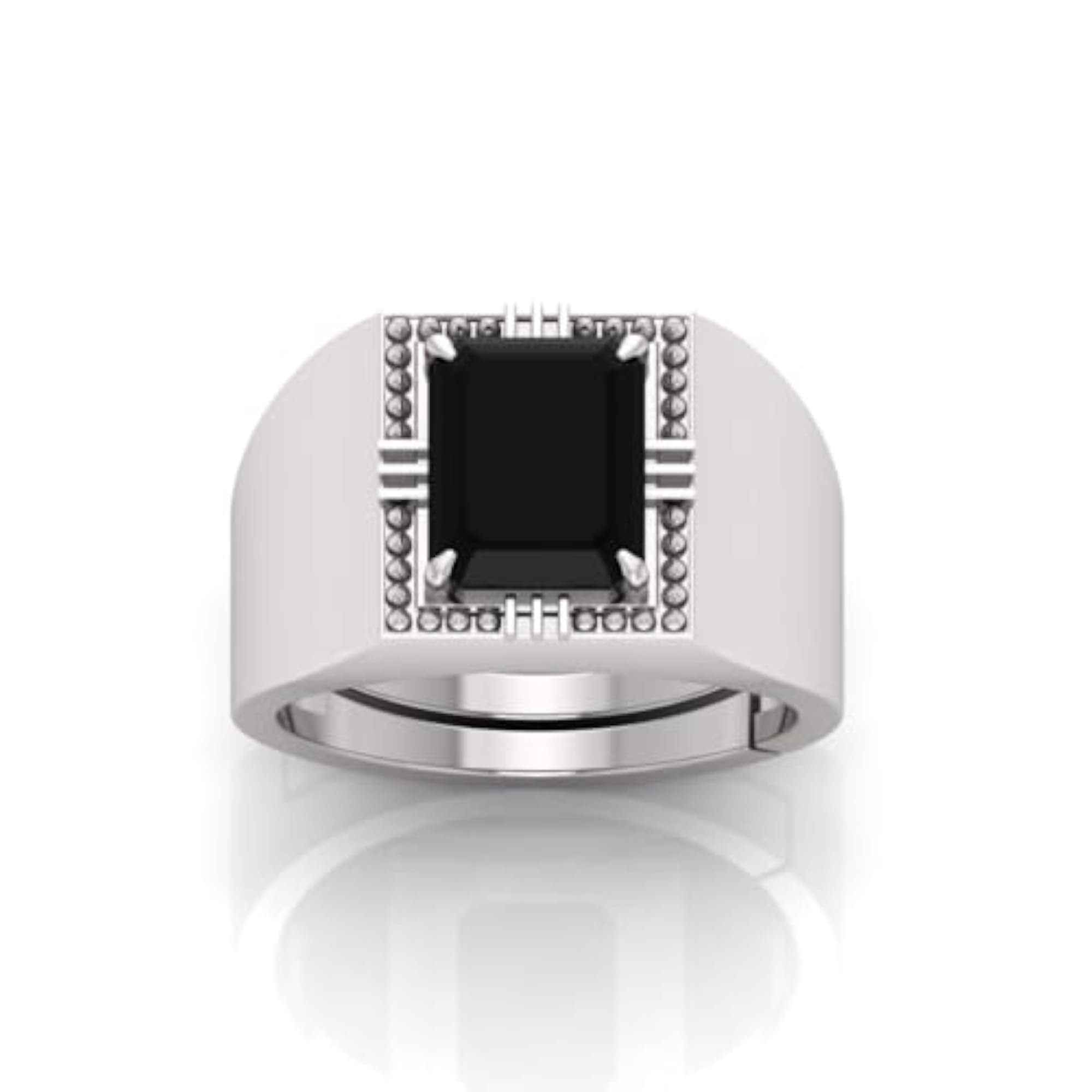 Black Hakik Adjustable Ring, 5.25 Ratti Certified