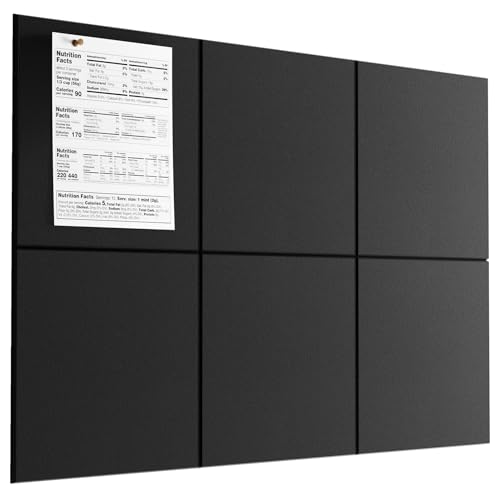 maxgear large cork board for wall 3634 x 2434 black bulletin board 6 pack felt wall tiles with pushpins cork boards for office pin board tack board cork boards