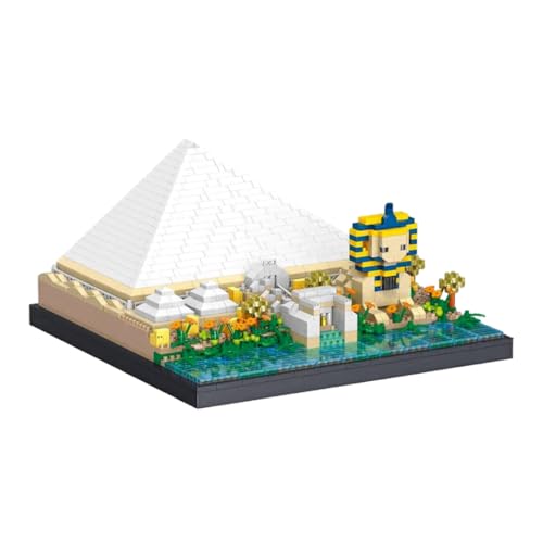 Image of Kawaii Kart Architectural Wonders Great Pyramids of Giza Monument Building Blocks 1600+ Pieces Mini Bricks Set, Architecture Educational Construction Learning Brick STEM DIY Collectible Toy