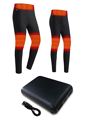 Winter Warm Heating Pants for Womens Mens, Smart Couple Thermal Leggings,3 Level 3 Heating Zones with Battery