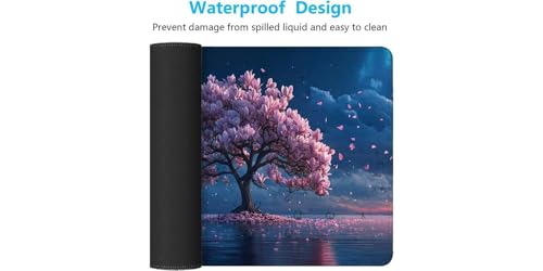 Tapis de souris XXL gaming magnolia 900x400x3mm hydrofuge et antidérapant pour bureau PC Lac D1-683 - 7